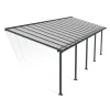 Terrassenüberdachung 'Olympia' anthrazit 294 x 924 cm Polycarbonat transparent