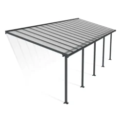 Terrassenüberdachung 'Olympia' anthrazit 294 x 924 cm Polycarbonat transparent