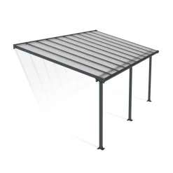 Terrassenüberdachung 'Olympia' anthrazit 294 x 619 cm Polycarbonat transparent