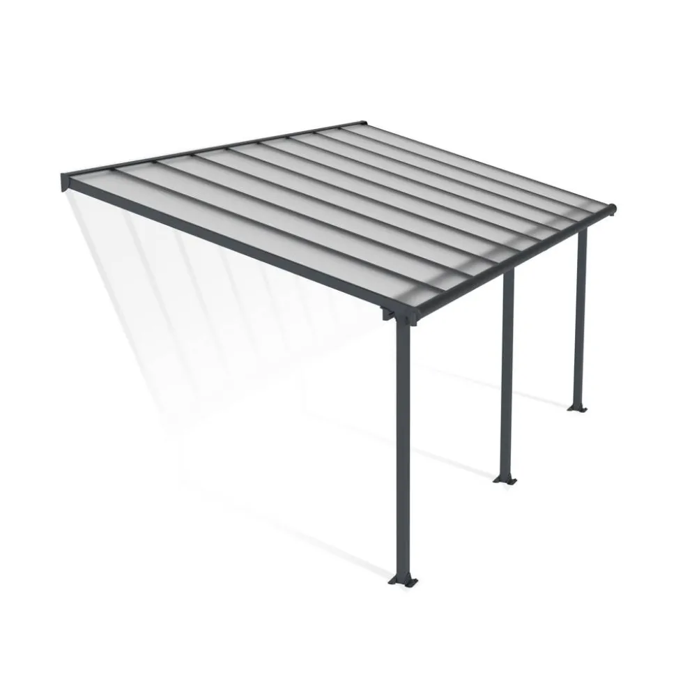 Terrassenüberdachung 'Olympia' anthrazit 294 x 546 cm Polycarbonat transparent
