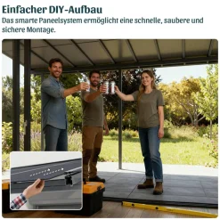 Terrassenüberdachung 'Sierra Cabrio' 295 x 314 cm Alu/Polycarbonat grau