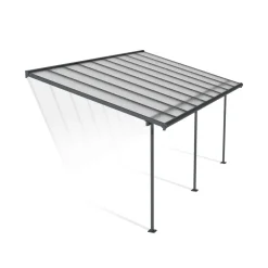 Terrassenüberdachung 'Sierra' anthrazit 295 x 555 cm Polycarbonat transparent