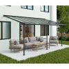 Terrassenüberdachung 'Sierra' anthrazit 295 x 619 cm Polycarbonat transparent