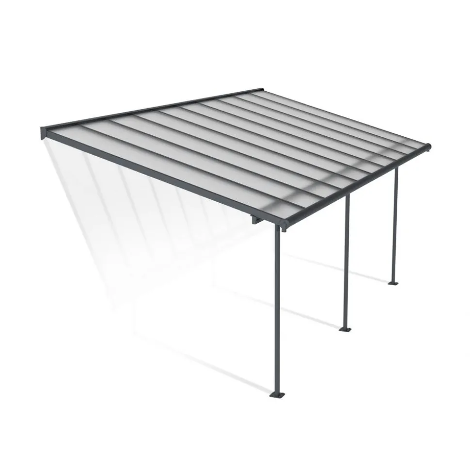 Terrassenüberdachung 'Sierra' anthrazit 295 x 619 cm Polycarbonat transparent