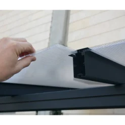 Terrassenüberdachung 'Sierra' anthrazit 295 x 619 cm Polycarbonat transparent