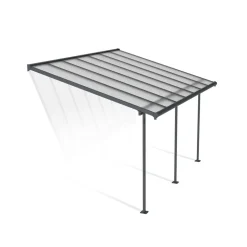 Terrassenüberdachung 'Sierra' anthrazit 295 x 434 cm Polycarbonat transparent