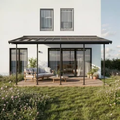 Terrassenüberdachung 'Sierra Cabrio' 295 x 739 cm Alu/Polycarbonat grau