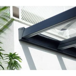 Terrassenüberdachung 'Stockholm' anthrazit 330,5 x 732 cm Polycarbonat klar