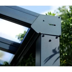 Terrassenüberdachung 'Stockholm' anthrazit 330,5 x 732 cm Polycarbonat klar