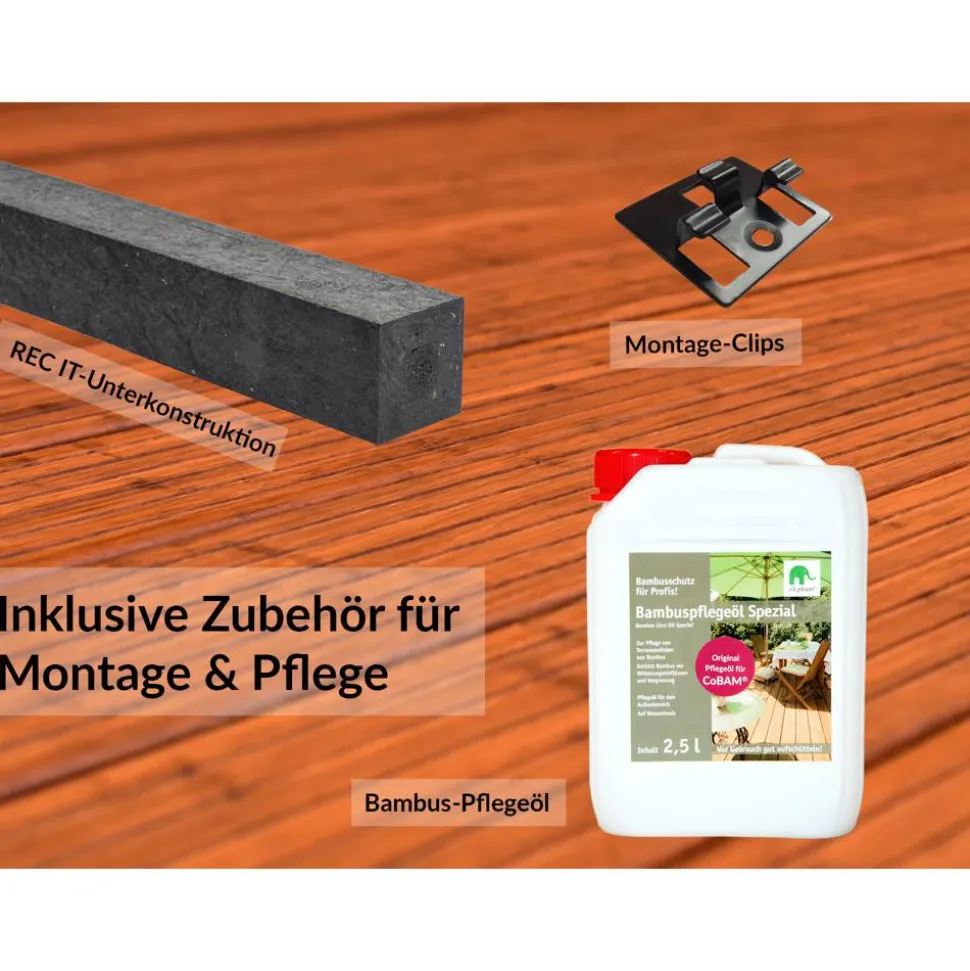 Terrassendielen-Komplettset 'CoBAM® Standard' kaffeefarben 12 qm