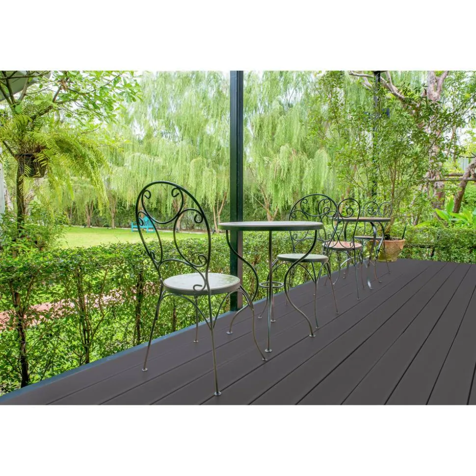 Terrassendielen-Komplettset WPC Hohlkammer anthrazit 10 qm