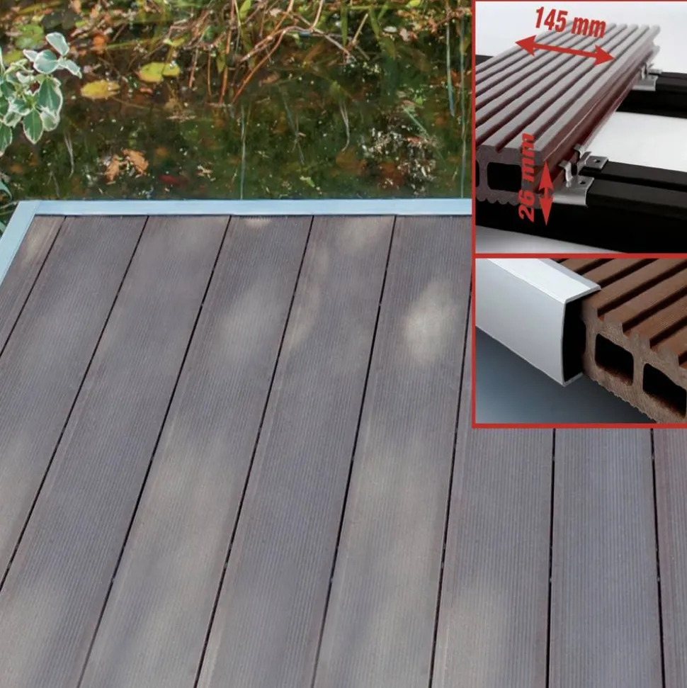 Terrassendielenpaket 'Kovalex' WPC schokobraun 3000 x 2100 x 26 mm