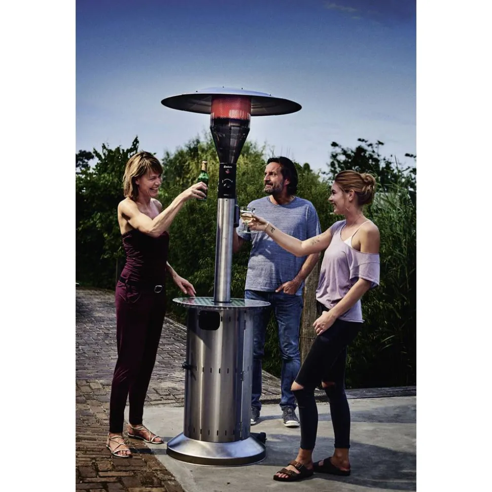 Terrassenheizstrahler 'Commercial' Edelstahl, 14.000 W, Ø 88 x 230 cm