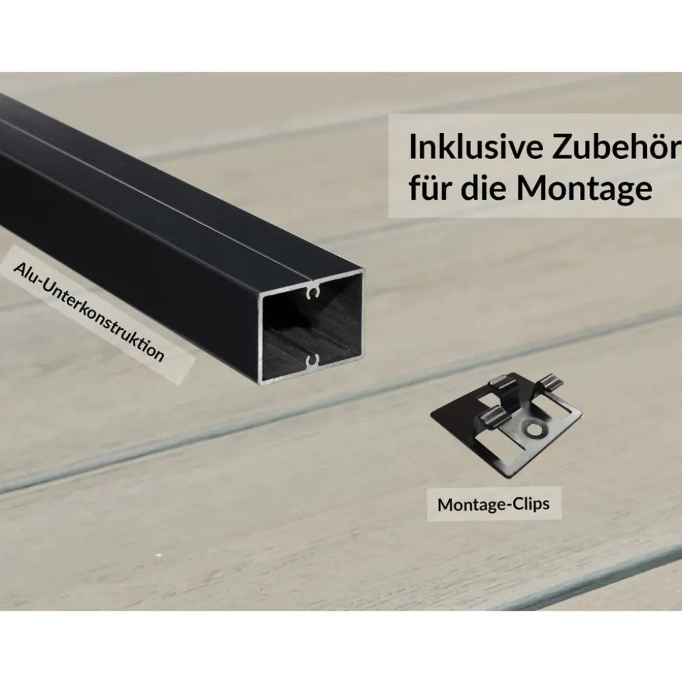 Terrassen-Komplettset 'strongWood solid db' muschelfarben/steinfarben 20 qm