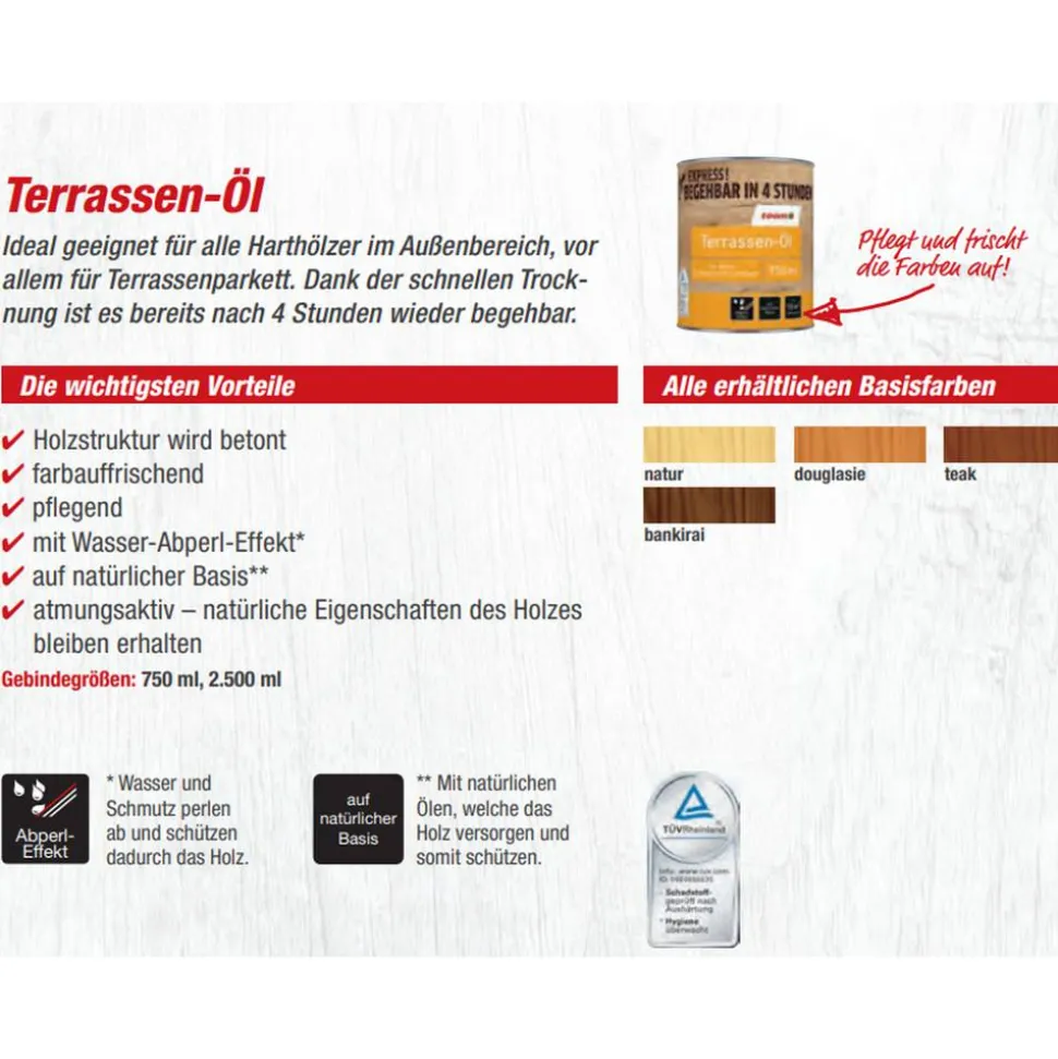 Terrassen-Öl 'Natur' beige 2,5 l