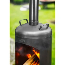 Terrassenofen 'Faro' schwarz Ø 40 x 158 cm