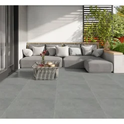 Terrassenplatte 'Mustang 2.0' Feinsteinzeug grau 60 x 60 x 2 cm