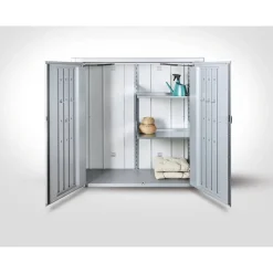 Terrassenschrank 'Romeo' Gr. L silber-metallic 132 x 140 x 87 cm