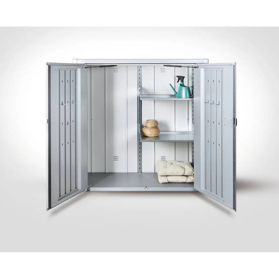 Terrassenschrank 'Romeo' Gr. L silber-metallic 132 x 140 x 87 cm