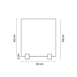 Thekenaufsatz Virenschutzglas 60 x 65 cm