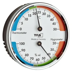 Thermo- und Hygrometer verchromt Ø 7 cm