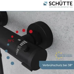 Thermostat-Duscharmatur 'London' schwarz matt