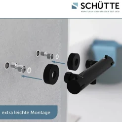 Thermostat-Duscharmatur 'London' schwarz matt