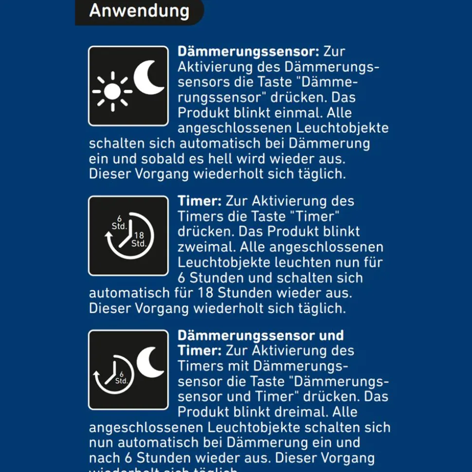 Timer mit Dämmerungssensor für toom-System