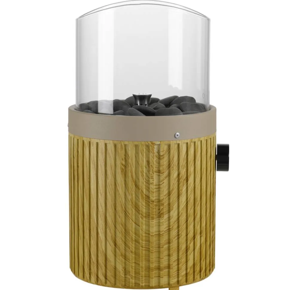 Tisch-Gasfeuerstelle 'Typ A rund' beige mit Dekosteinen 16,4 x 30 cm