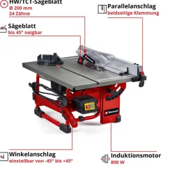 Tischkreissäge 'TC-TS 8 I' 800 W rot
