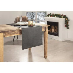 Tischläufer 'Weihnachten' anthrazit-silber 40 x 150 cm