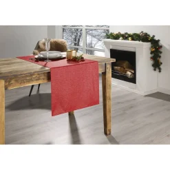 Tischläufer 'Weihnachten' rot-silber 40 x 150 cm