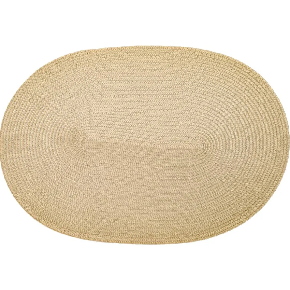 Tischset PVC-frei beige strukturiert oval 29 x 44 cm