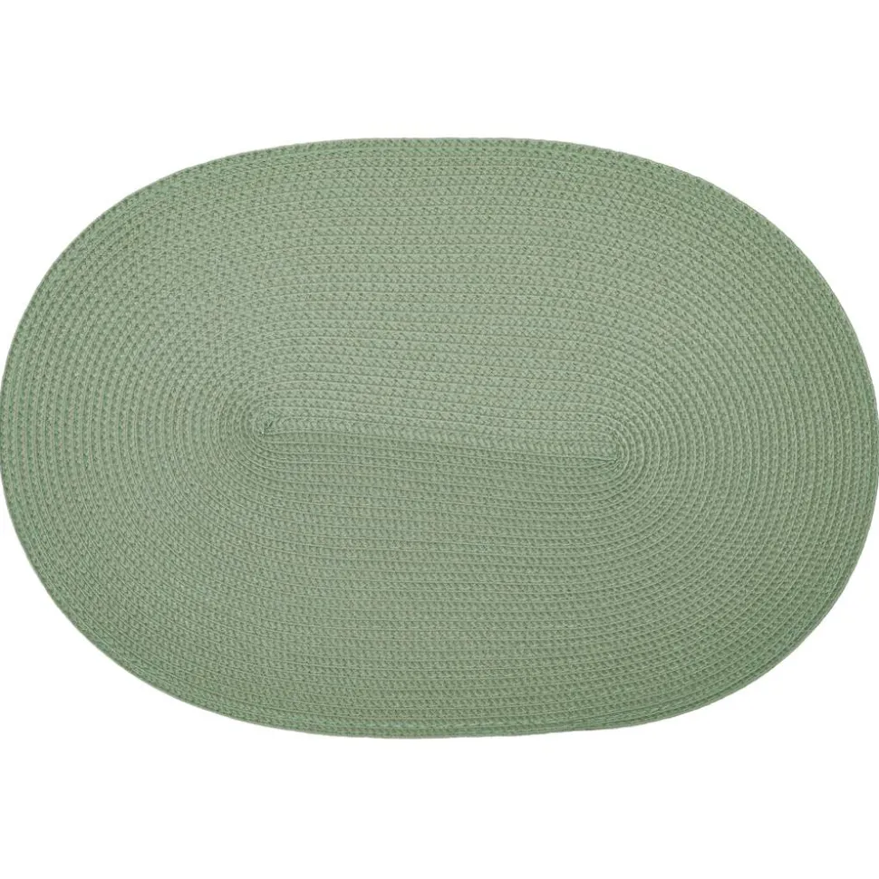 Tischset PVC-frei salbeigrün strukturiert oval 29 x 44 cm