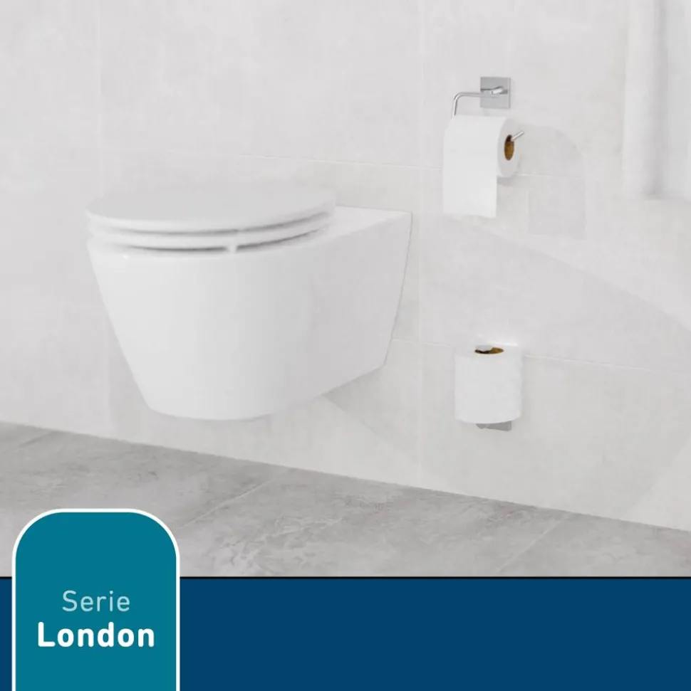 Toilettenpapier-Ersatzrollenhalter 'London' chromfarben matt gebürstet