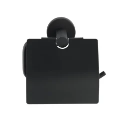 Toilettenpapierhalter 'Bosio Black' matt, mit Deckel