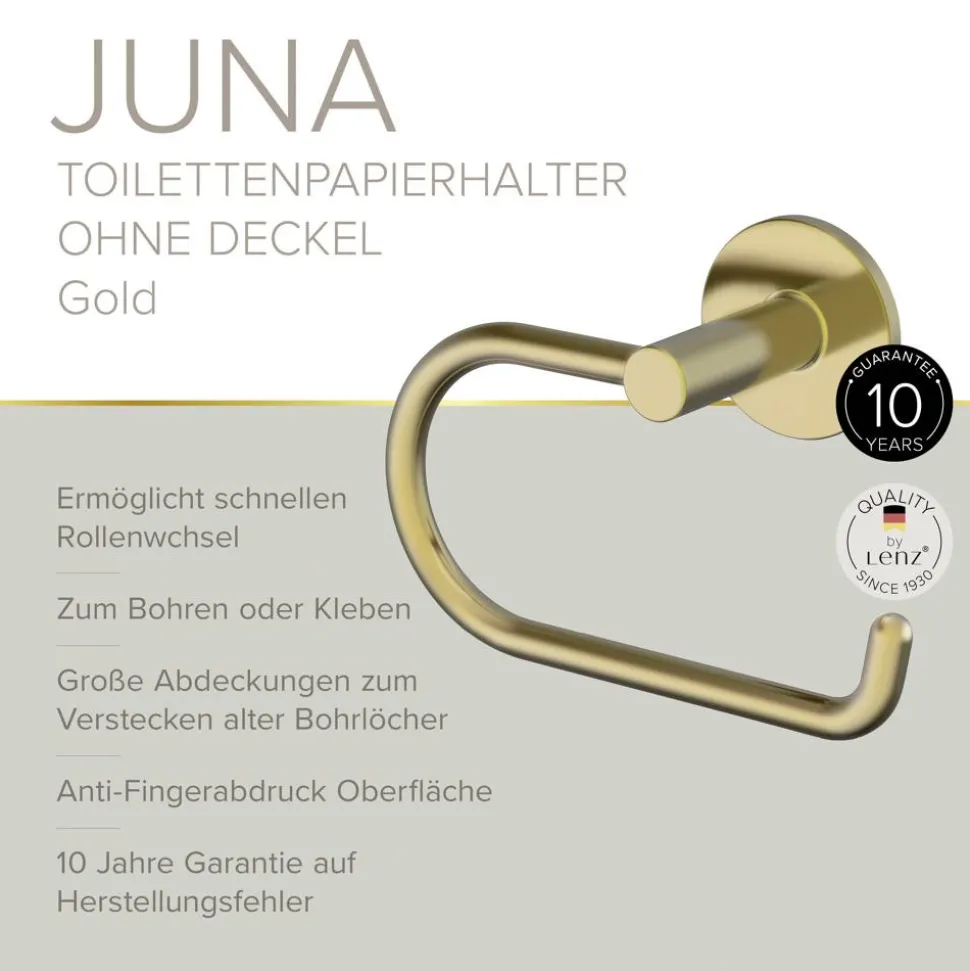 Toilettenpapierhalter 'Juna' matt goldf wandhängend