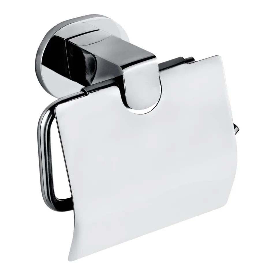 Toilettenpapierhalter 'Maribor' Zinkdruckguss chromfarben mit Deckel