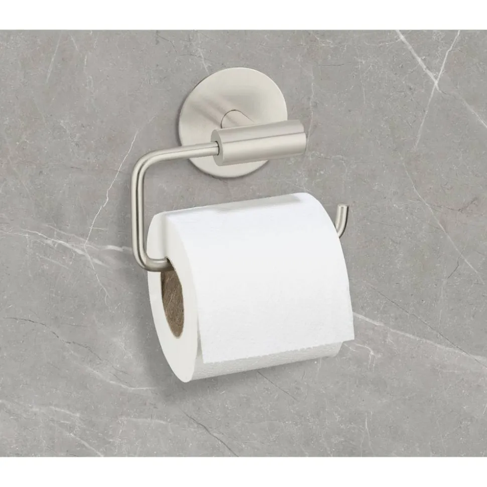Toilettenpapierhalter 'Meleto' Edelstahl matt 13,5 x 5,5 x 11 cm, Klebemontage