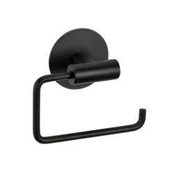 Toilettenpapierhalter 'Meleto' Edelstahl schwarz matt 13,5 x 5,5 x 11 cm, Klebemontage