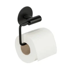 Toilettenpapierhalter 'Meleto' Edelstahl schwarz matt 13,5 x 5,5 x 11 cm, Klebemontage
