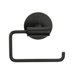 Toilettenpapierhalter 'Meleto' Edelstahl schwarz matt 13,5 x 5,5 x 11 cm, Klebemontage