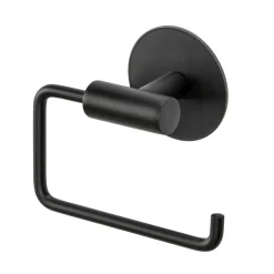 Toilettenpapierhalter 'Meleto' Edelstahl schwarz matt 13,5 x 5,5 x 11 cm, Klebemontage