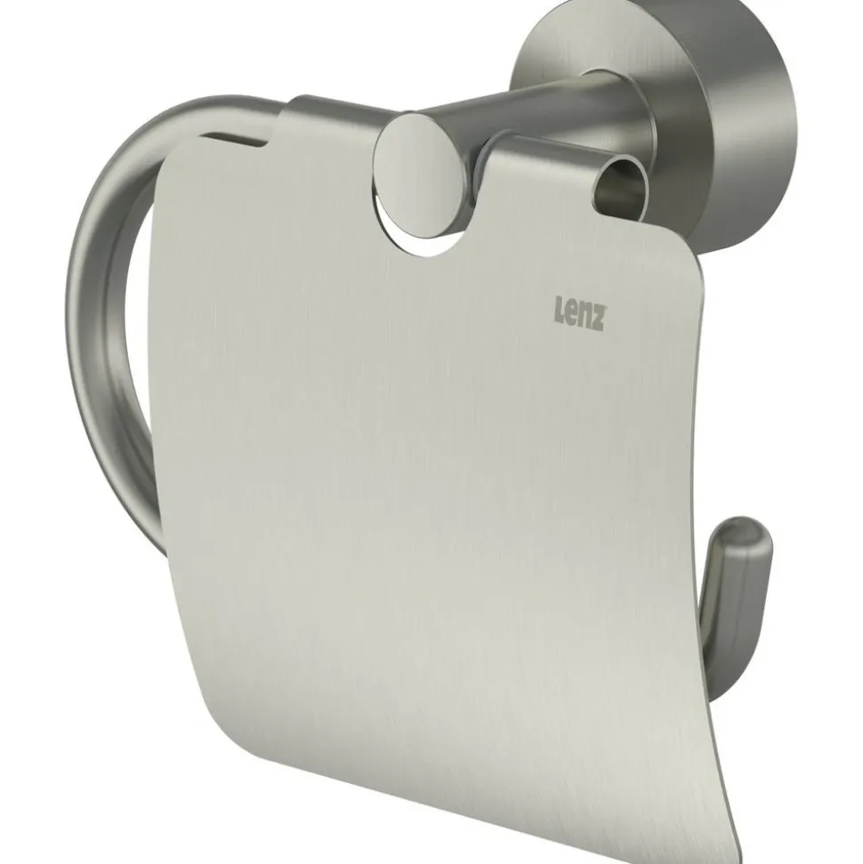 Toilettenpapierhalter mit Deckel 'Scala' wandhängend nickelfarben