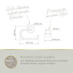 Toilettenpapierhalter 'Noa' Zink nickelfarben
