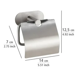 Toilettenpapierhalter 'Orea' Edelstahl matt mit Deckel