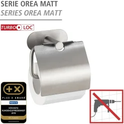 Toilettenpapierhalter 'Orea' Edelstahl matt mit Deckel