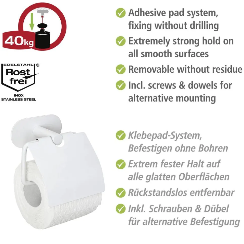 Toilettenpapierhalter 'Orea' Edelstahl weiß