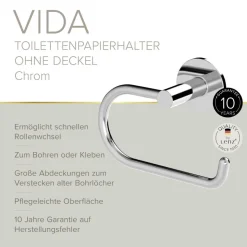 Toilettenpapierhalter 'Vida' wandhängend verchromt