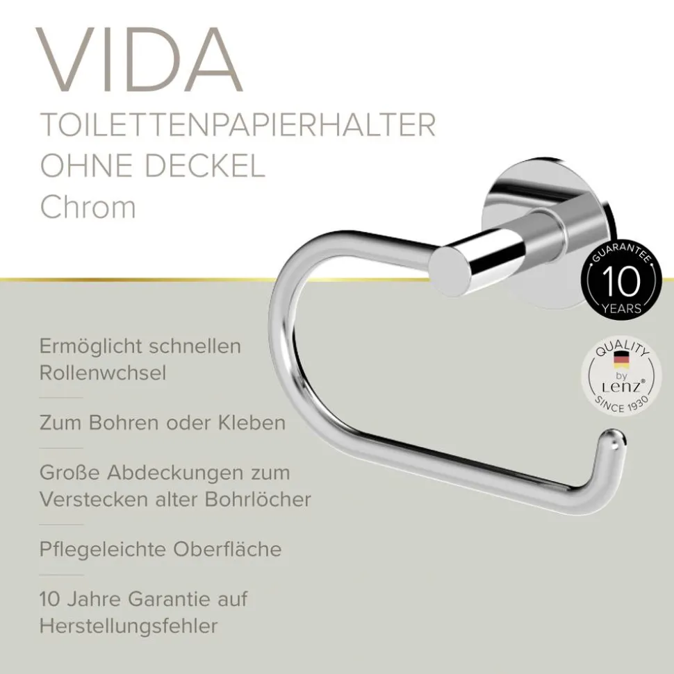 Toilettenpapierhalter 'Vida' wandhängend verchromt